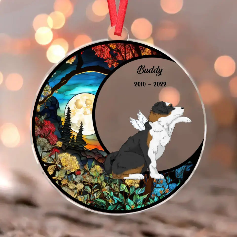 Personalized Memorial Dog Suncatcher Acrylic Ornament - Christmas/Memorial Gift for Dog Owners