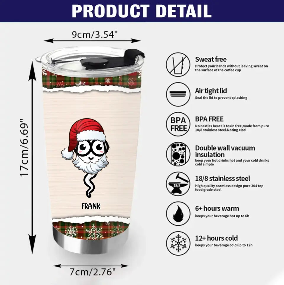 Personalized Chillin' In Your Balls Tumbler - Up to 7 Sperms - Christmas Gift - Merry Christmas From Your Little Squirt