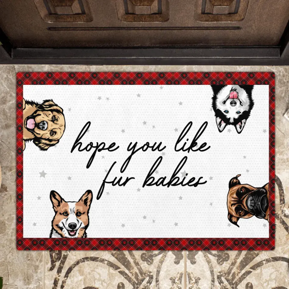 Personalized Pet Doormat - Up to 4 Pets - Gift For Cat/Dog Lover - Christmas Gift Idea - Hope You Like Fur Babies