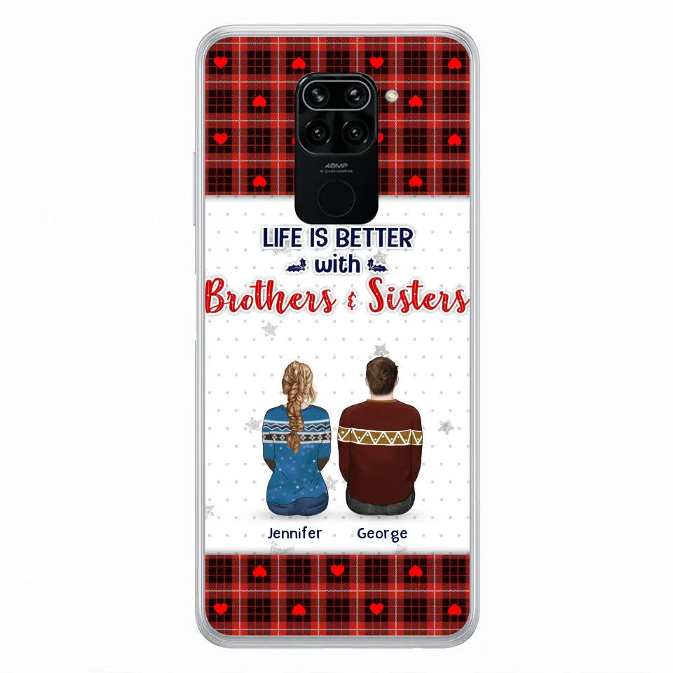 Personalized Brothers Sisters Phone Case - Up to 10 People - Christmas Gift Idea For Siblings/ Family - Life Is Better With Brothers & Sisters - Case For Oppo/Xiaomi/Huawei
