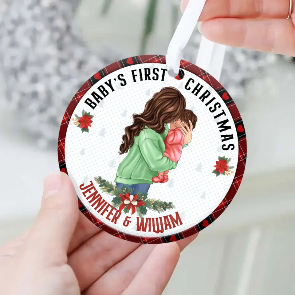 Personalized Baby's First Christmas Acrylic/Wooden Ornament - Christmas Gift Idea For Baby/Kid/Mom