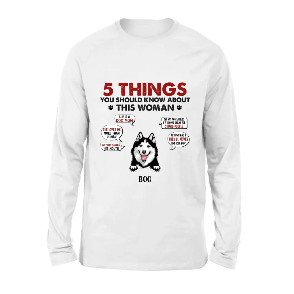 Personalized Dog Mom Shirt/Hoodie - Up to 5 Dogs - Gift Idea for Dog Mom/Dog Lovers - Something You Should Know About My Mom Before Visiting My House