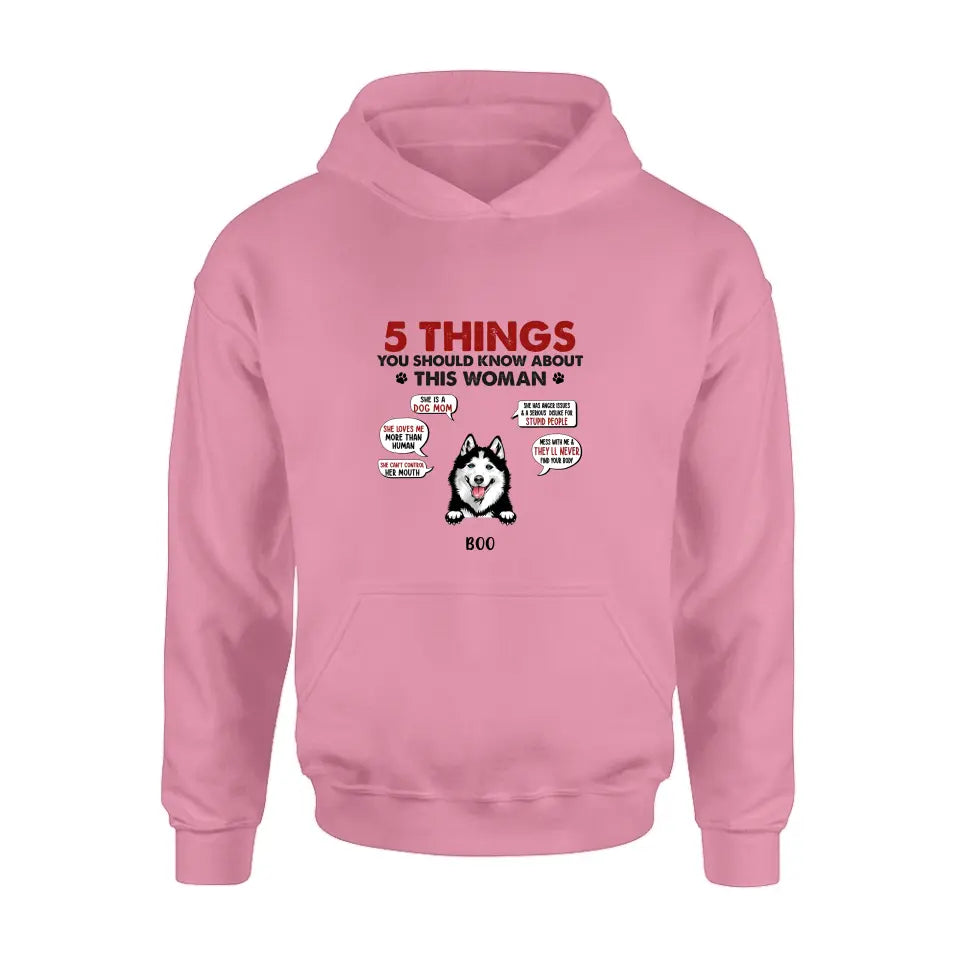 Personalized Dog Mom Shirt/Hoodie - Up to 5 Dogs - Gift Idea for Dog Mom/Dog Lovers - Something You Should Know About My Mom Before Visiting My House