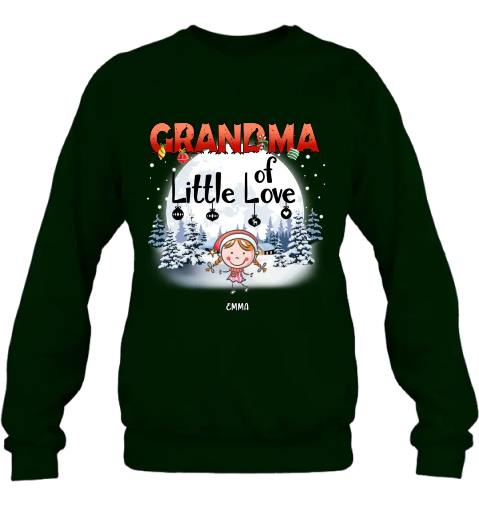 Personalized Christmas Grandma Shirt/Hoodie - Christmas Gift For Grandma/Nana - Up to 10 Kids - Grandma Little Of Loves