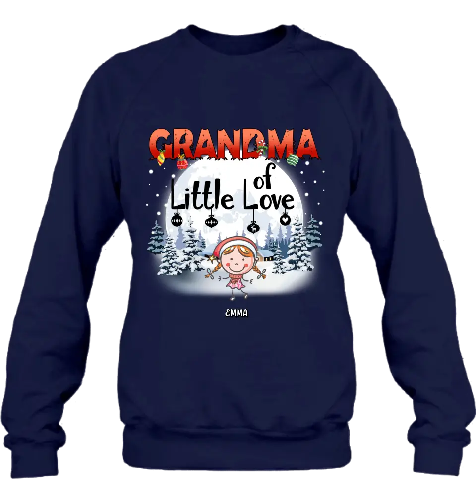 Personalized Christmas Grandma Shirt/Hoodie - Christmas Gift For Grandma/Nana - Up to 10 Kids - Grandma Little Of Loves