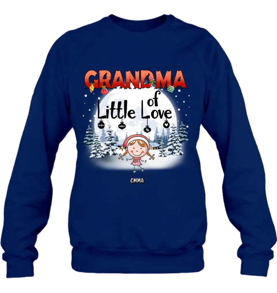 Personalized Christmas Grandma Shirt/Hoodie - Christmas Gift For Grandma/Nana - Up to 10 Kids - Grandma Little Of Loves
