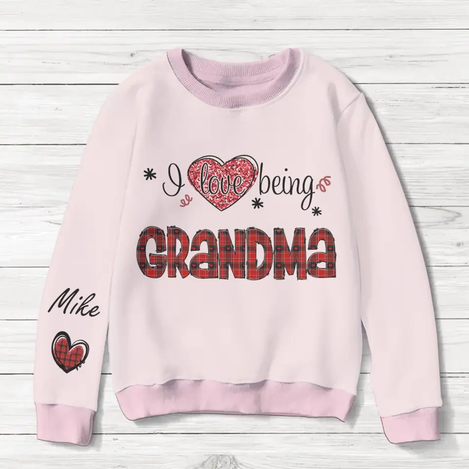 Personalized Grandma AOP Sweater - Up to 10 Children - Christmas Gift Idea for Grandma - I Love Being Grandma
