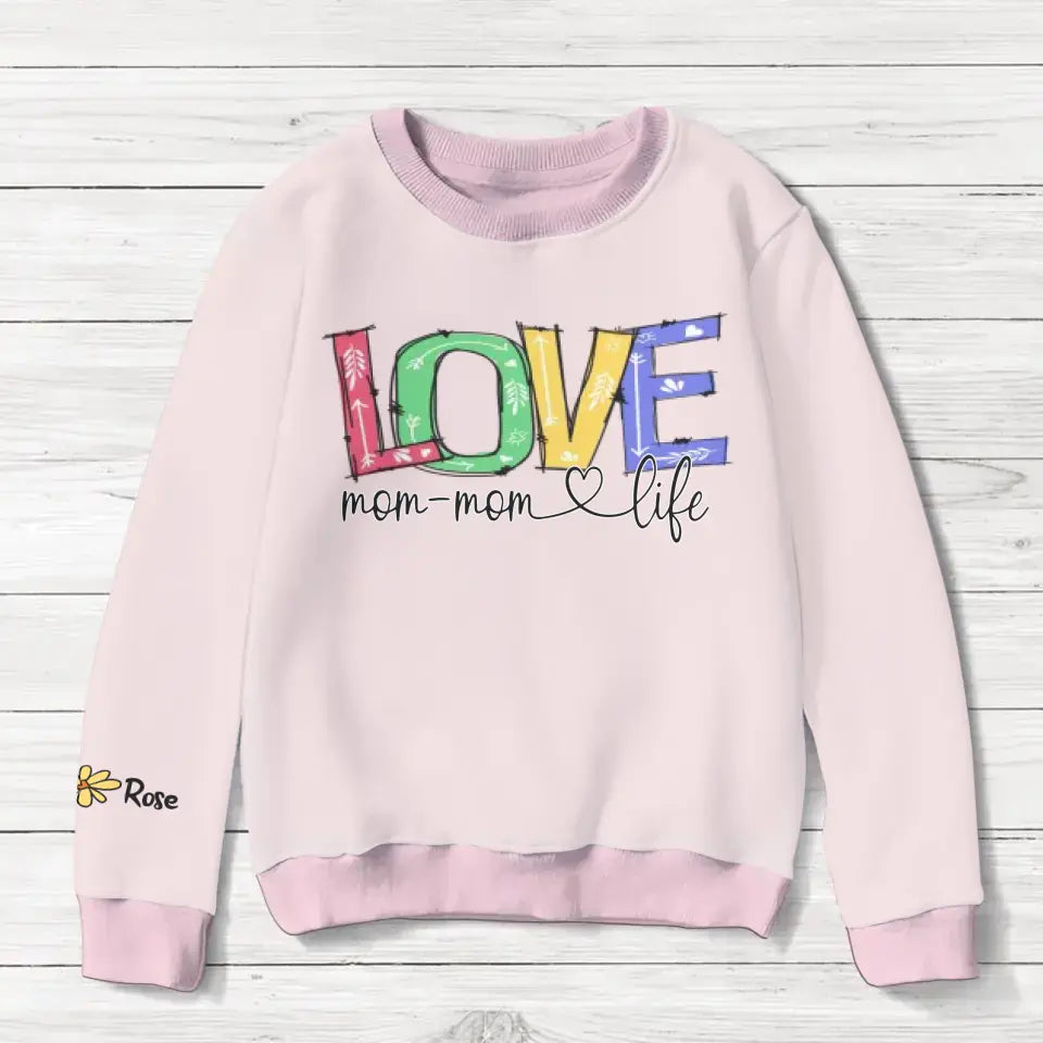 Personalized Love Grandma Life All-Over Print Sweater - Up to 10 Children - Christmas Gift Idea for Grandma