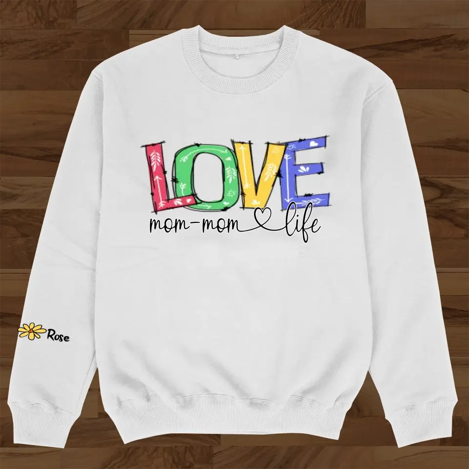Personalized Love Grandma Life All-Over Print Sweater - Up to 10 Children - Christmas Gift Idea for Grandma