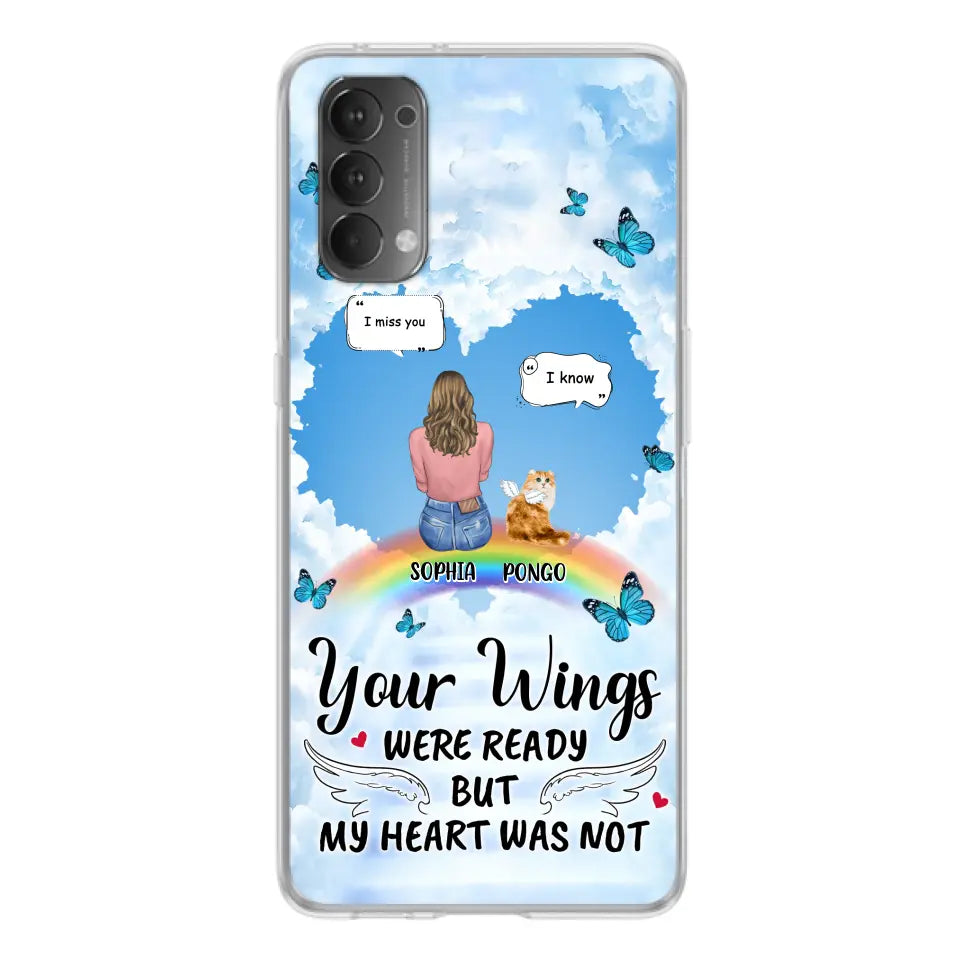 Personalized Memorial Pet Phone Case - Gift Idea For Dog/Cat/Rabbits Owners - Up to 3 Pets - Your Wings Were Ready But My Heart Was Not - Case For Oppo/Xiaomi/Huawei