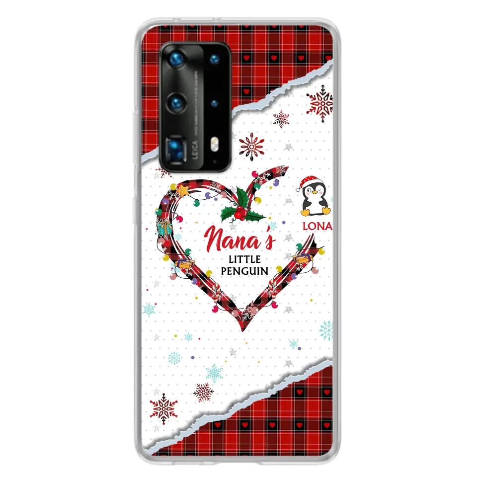 Personalized Christmas Nana Phone Case - Gift Idea For Grandma - Up to 10 Penguins - Case For Oppo/Xiaomi/Huawei