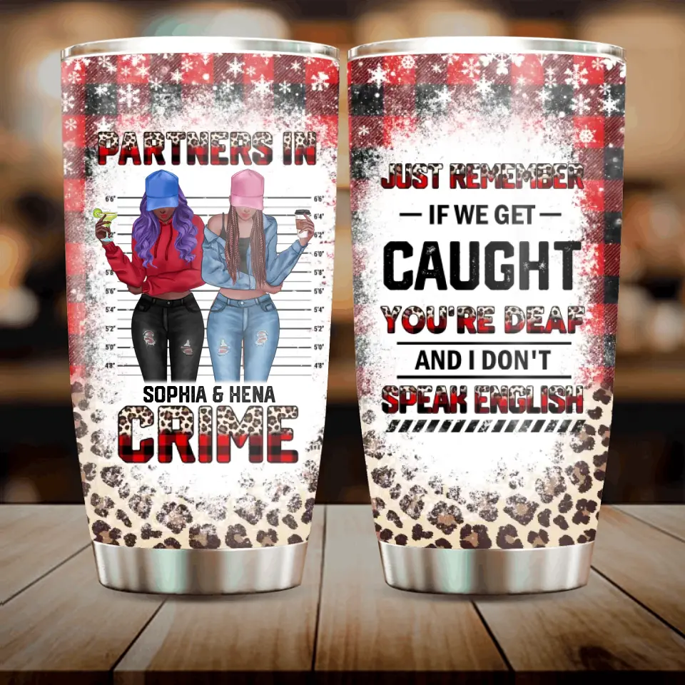 Personalized Besties Tumbler - Christmas Gift Idea For Friends - Partners In Crime