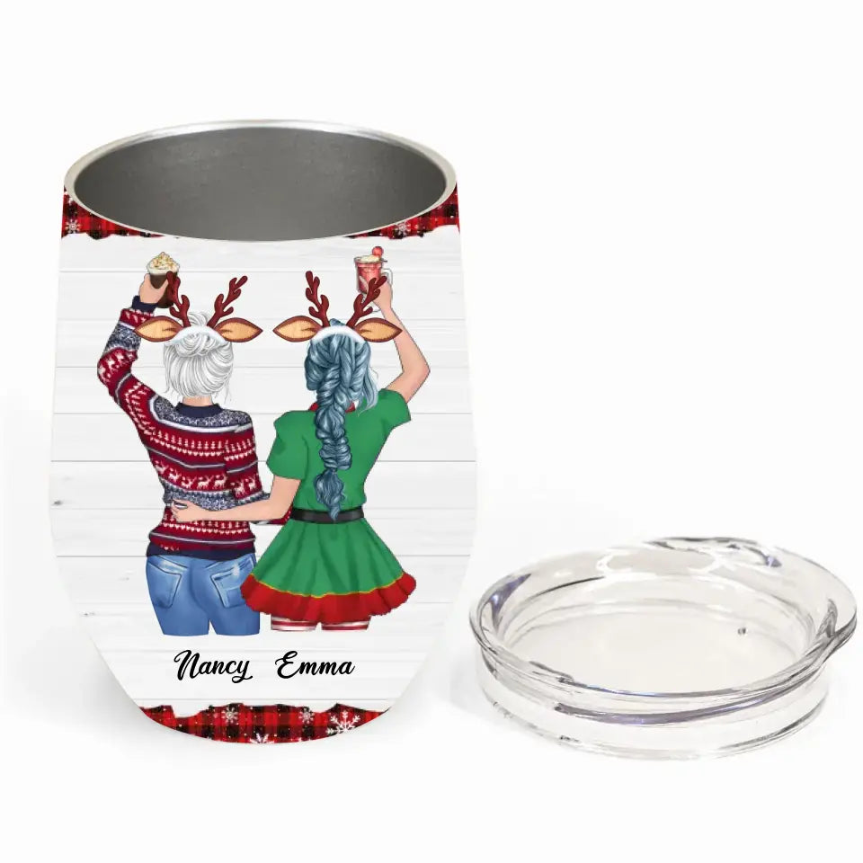 Personalized Mom & Daughter Wine Tumbler - Christmas Gift Idea for Mother/Christmas - Like Mother Like Daughter Oh Crap