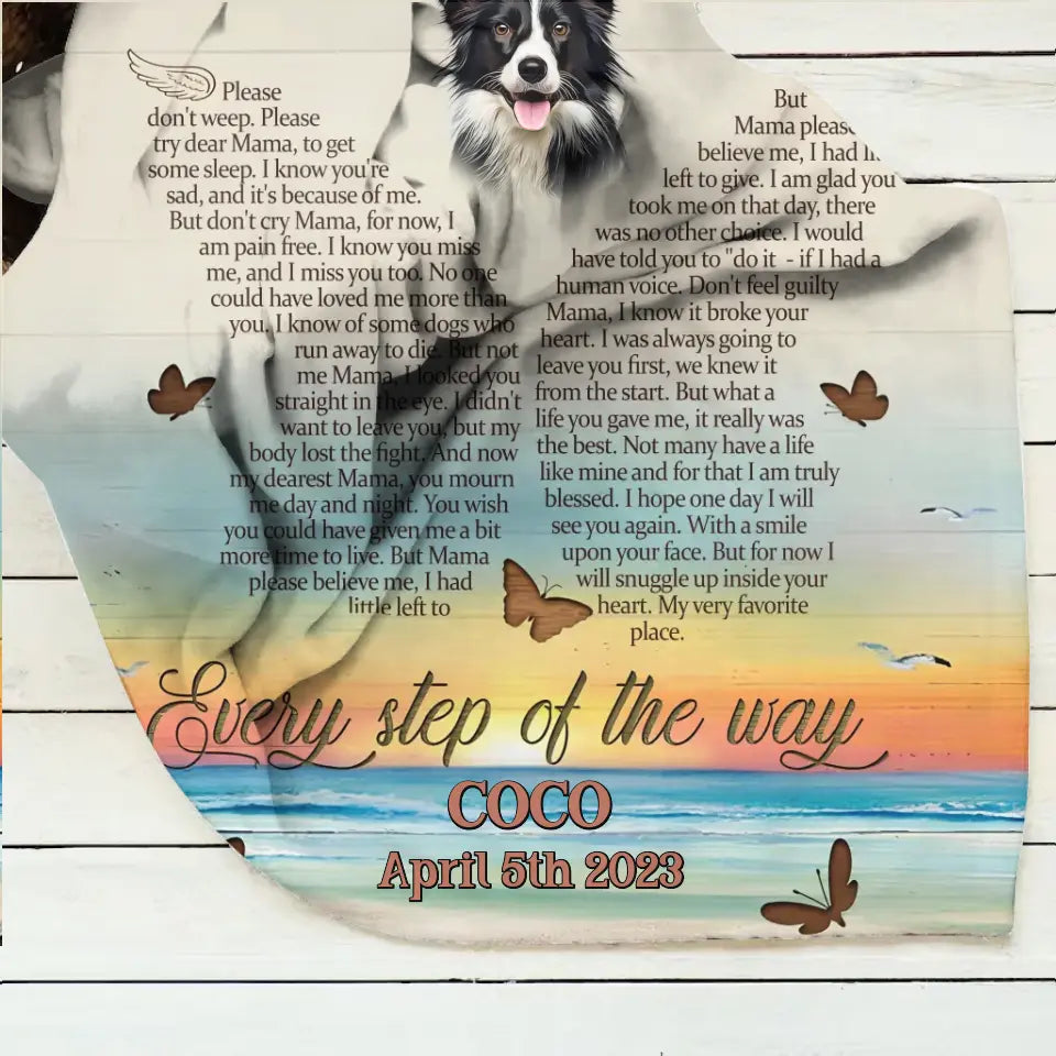 Personalized Memorial Photo Quilt/Fleece Throw Blanket - Memorial Gift Idea for Dog/Cat Owners - Don't Cry Sweet Mama
