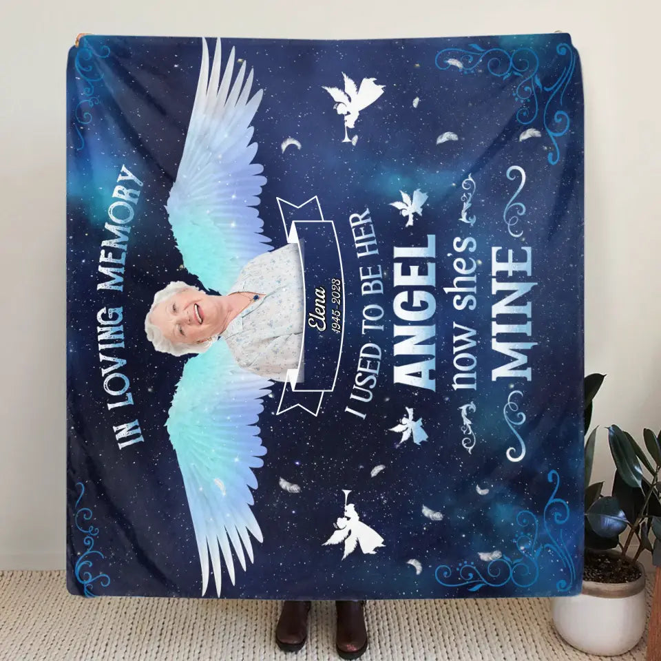 Personalized Memorial Photo Fleece Throw Blanket - Memorial Gift Idea For Family Member - In Loving Memory
