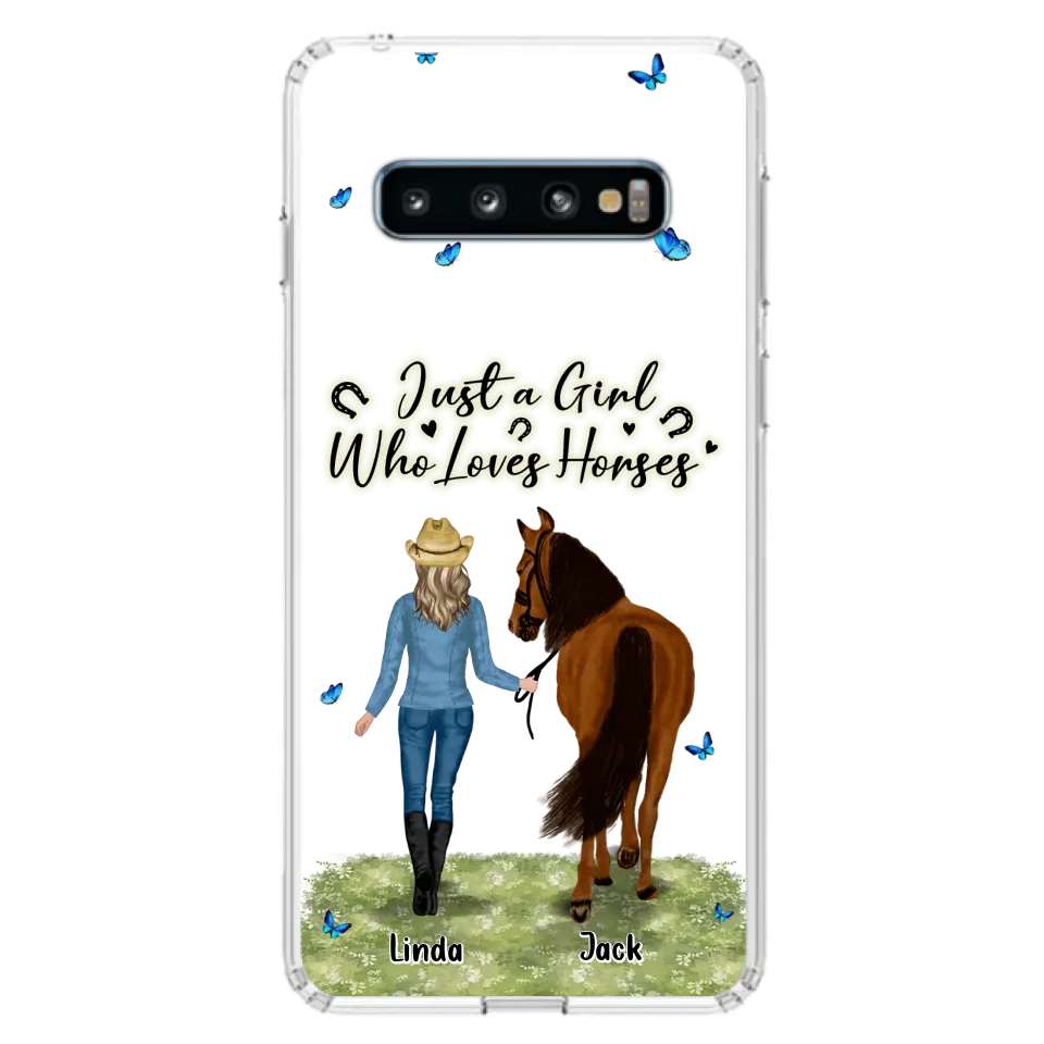 Personalized Horse Girl Phone Case - Up to 6 Horses - Gift Idea for Horse Lovers - Just A Girl Who Loves Horses - Case for iPhone/Samsung
