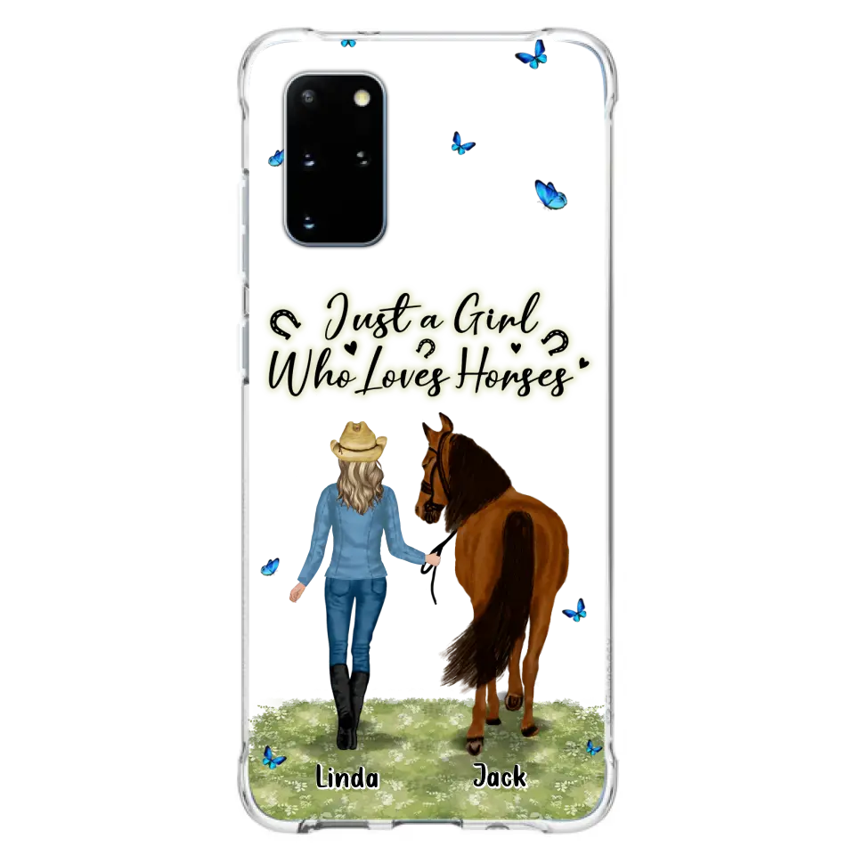 Personalized Horse Girl Phone Case - Up to 6 Horses - Gift Idea for Horse Lovers - Just A Girl Who Loves Horses - Case for iPhone/Samsung