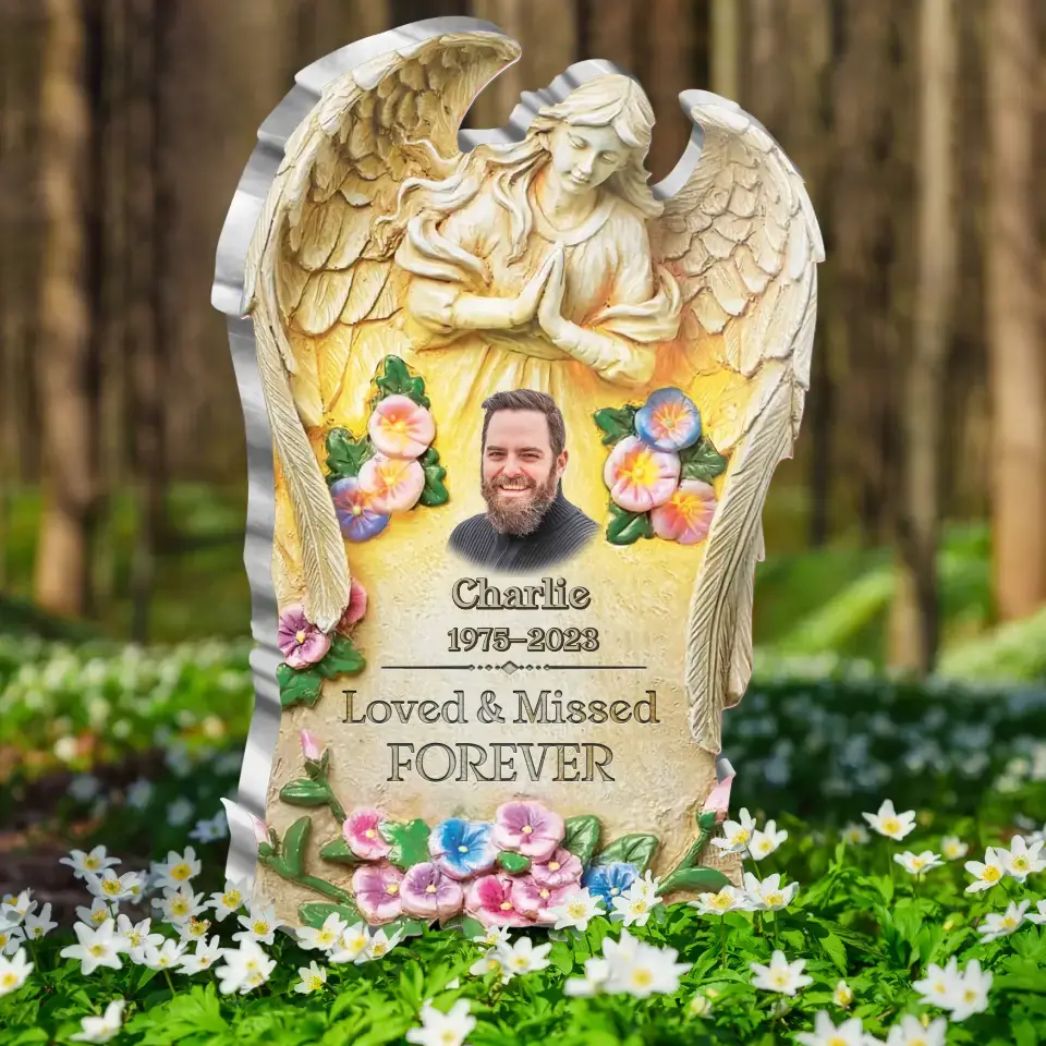 Personalized Memorial Acrylic Plaque - Upload Photo - Memorial Gift Idea For Christmas/Family Member - Loved & Missed Forever