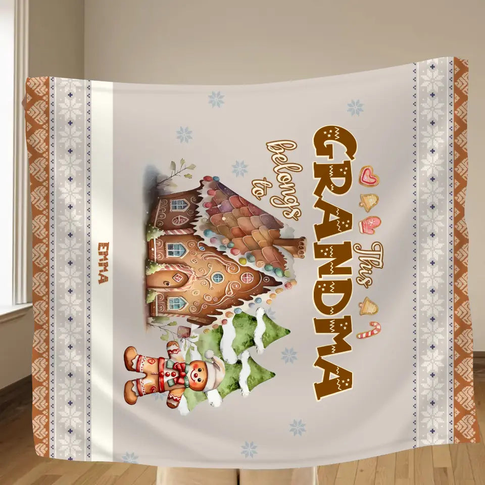 Personalized Grandma's Cookies Christmas Quilt/Fleece Throw Blanket - Gift Idea For Grandma/Mom - Up to 10 Kids - This Grandma Belongs To