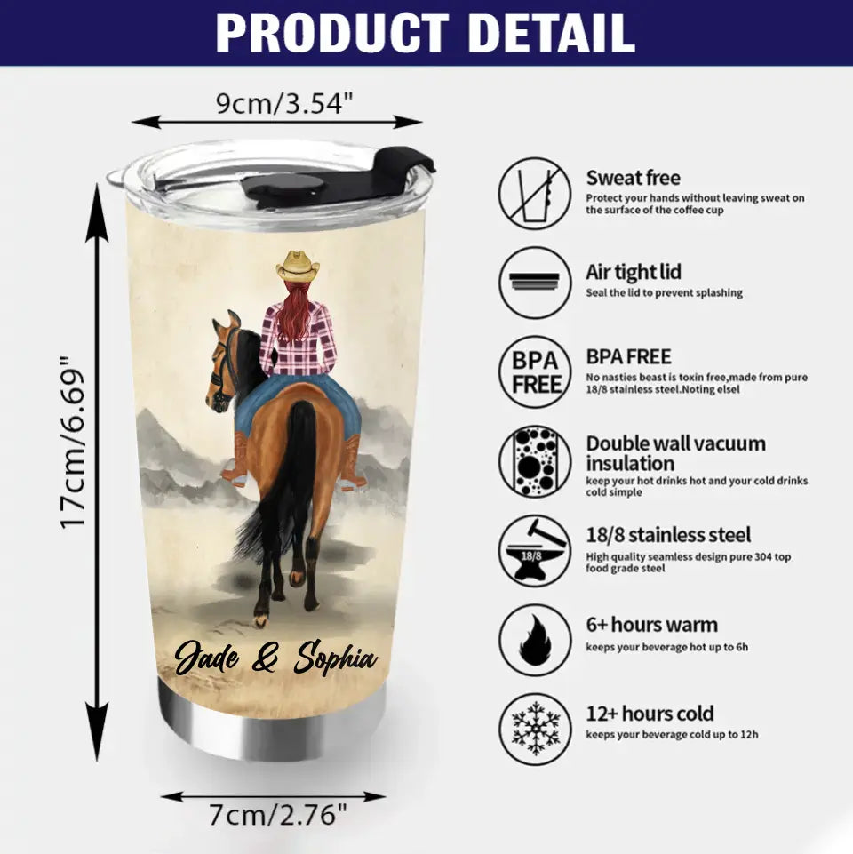 Personalized Horse Girl Tumbler - Gift Idea For Horse Lovers - Never Forget Your Way Back Home