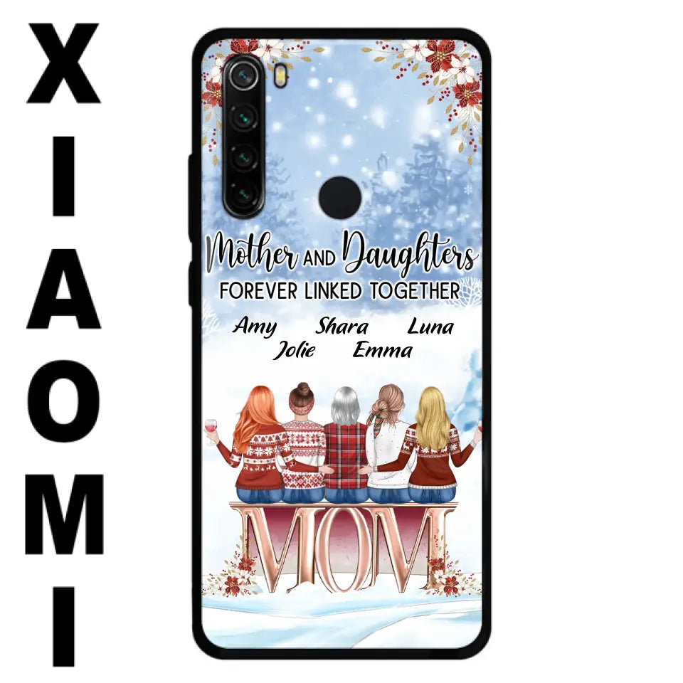 Personalized Mom Phone Case - Mother With Up to 4 Daughters - Gift Idea For Mother's Day From Daughter - Mother And Daughters Forever Linked Together - Case For Oppo/Xiaomi/Huawei