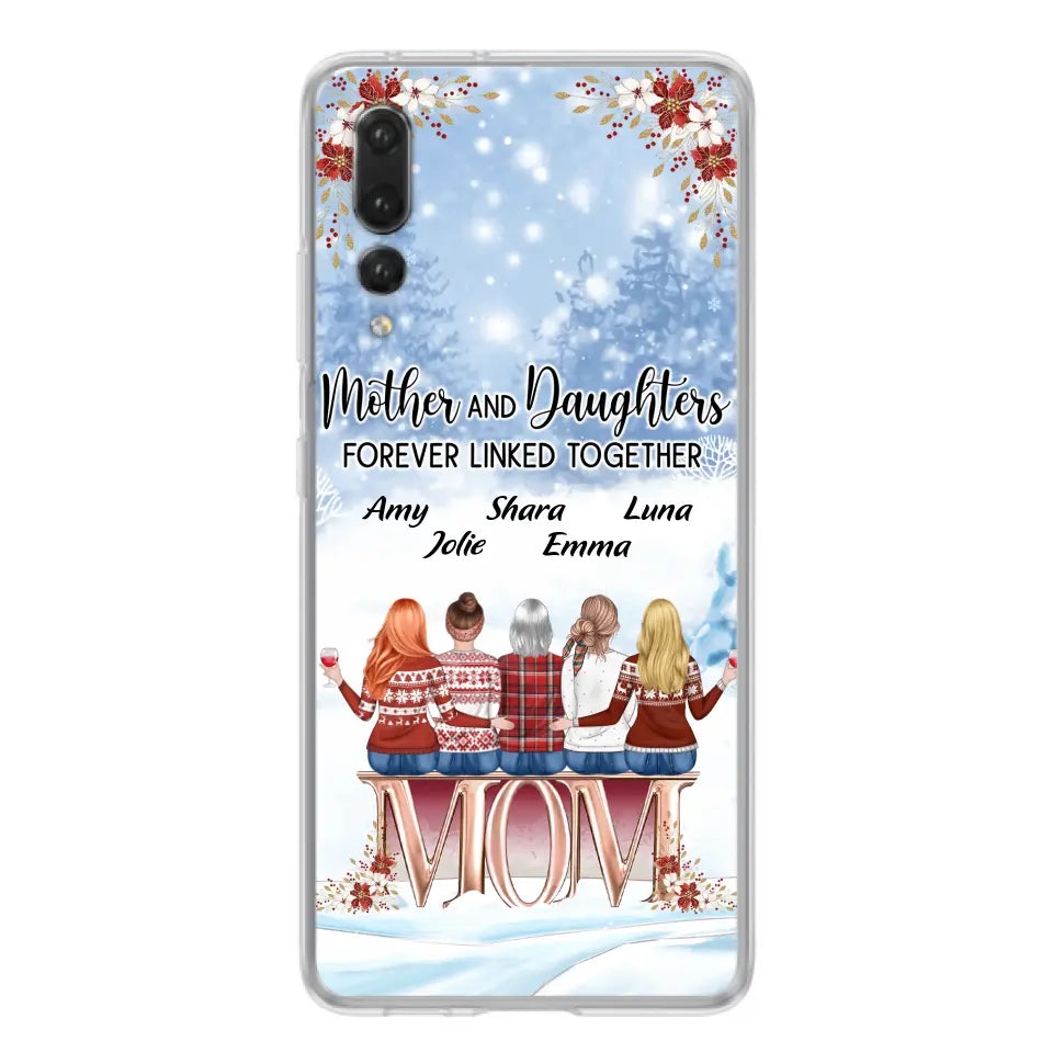 Personalized Mom Phone Case - Mother With Up to 4 Daughters - Gift Idea For Mother's Day From Daughter - Mother And Daughters Forever Linked Together - Case For Oppo/Xiaomi/Huawei