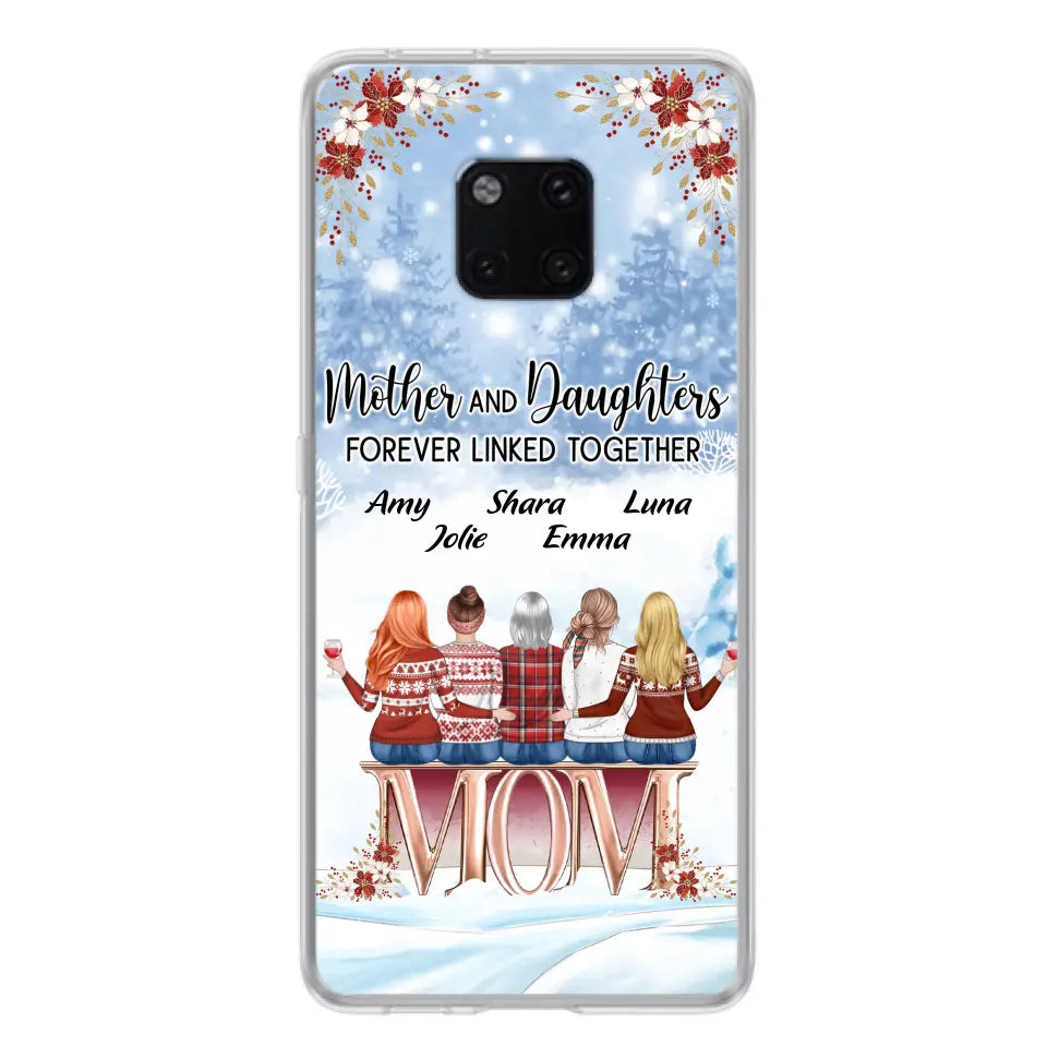 Personalized Mom Phone Case - Mother With Up to 4 Daughters - Gift Idea For Mother's Day From Daughter - Mother And Daughters Forever Linked Together - Case For Oppo/Xiaomi/Huawei