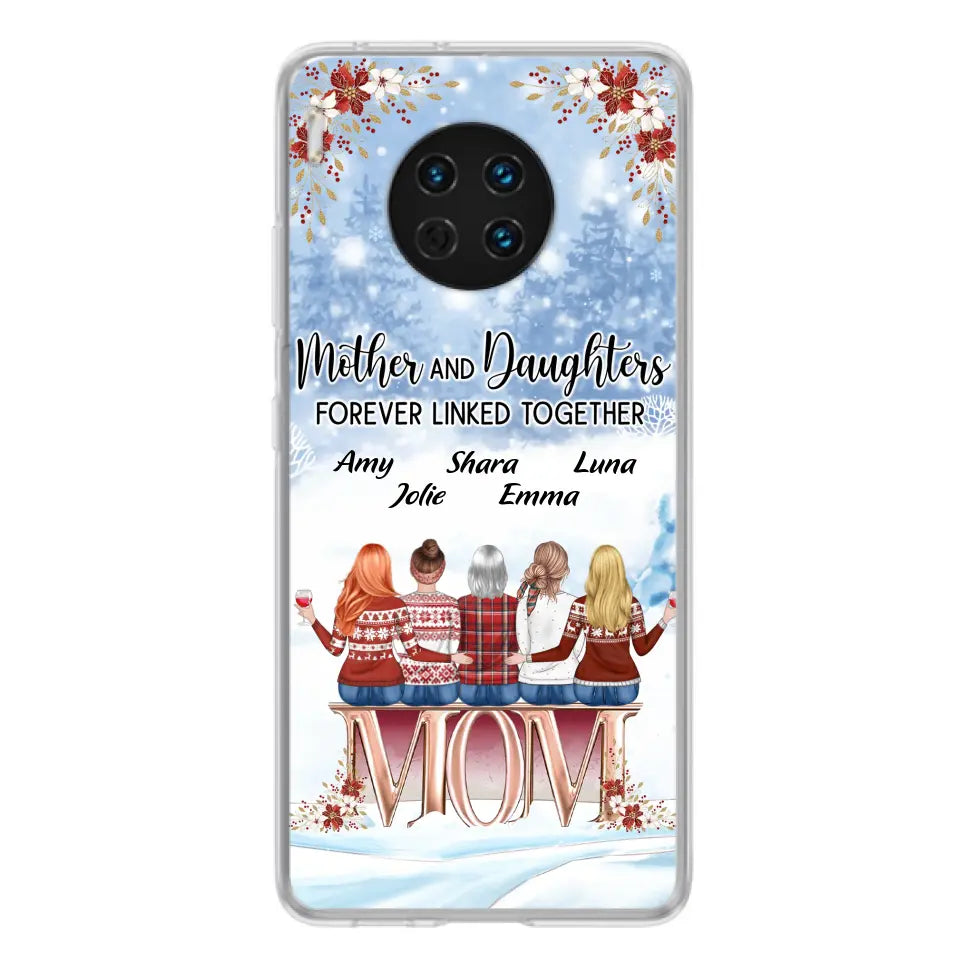 Personalized Mom Phone Case - Mother With Up to 4 Daughters - Gift Idea For Mother's Day From Daughter - Mother And Daughters Forever Linked Together - Case For Oppo/Xiaomi/Huawei