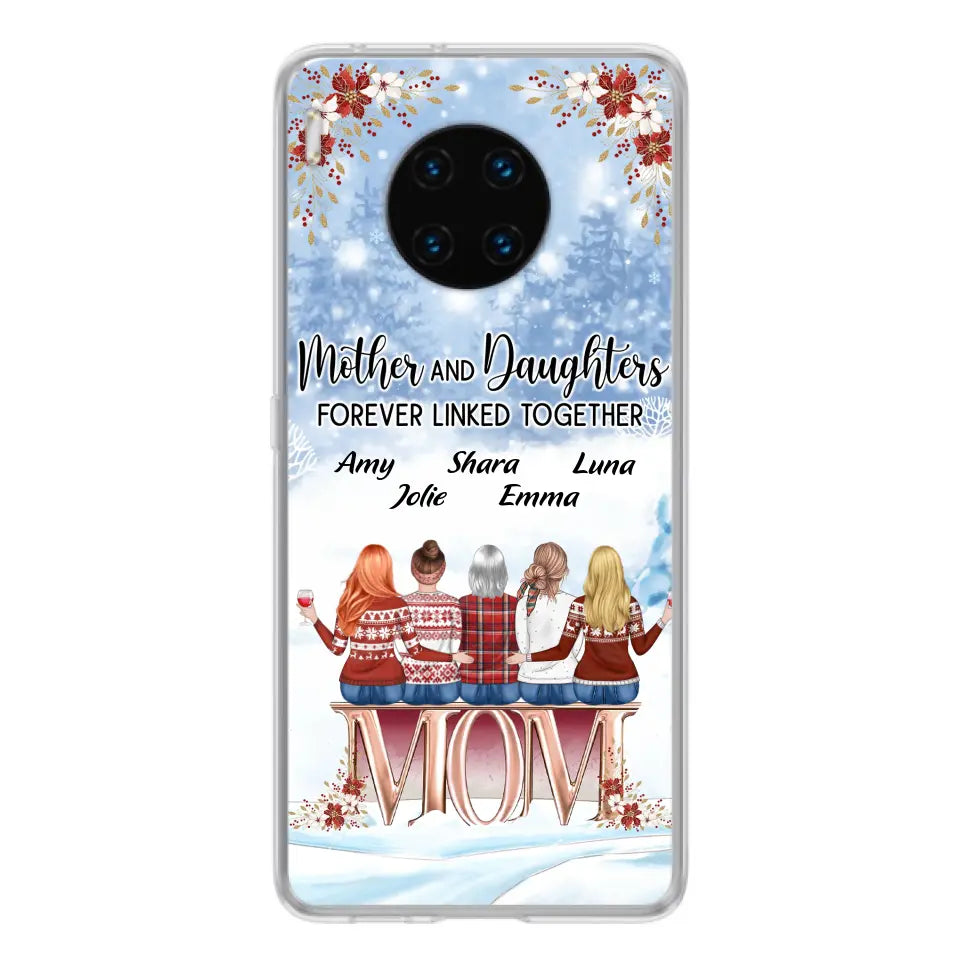 Personalized Mom Phone Case - Mother With Up to 4 Daughters - Gift Idea For Mother's Day From Daughter - Mother And Daughters Forever Linked Together - Case For Oppo/Xiaomi/Huawei