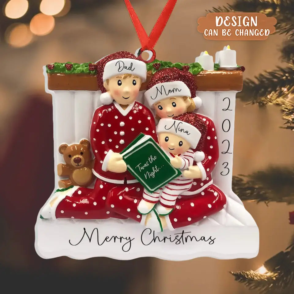 Personalized Family Acrylic Ornament - Parents with up to 4 Kids - Christmas Gift Idea for Family - Merry Christmas