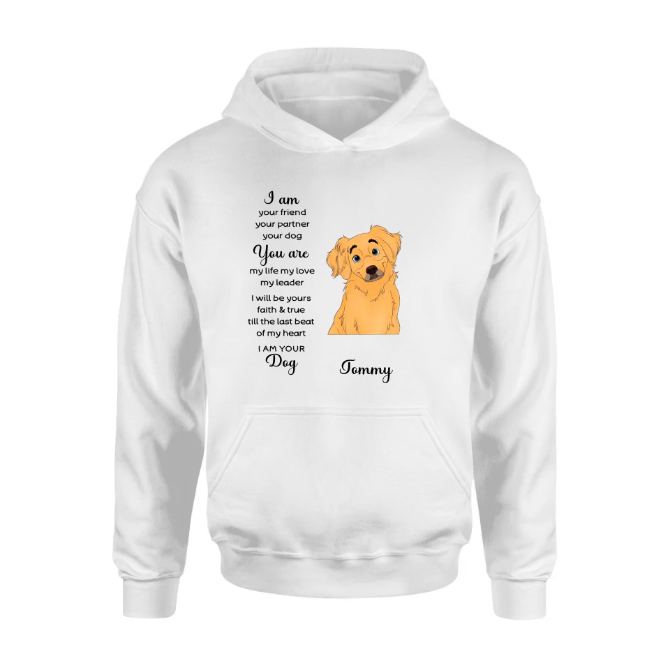 Personalized Dog Shirt/Hoodie - Gift For Dog Lover - I Am Your Friend Your Partner