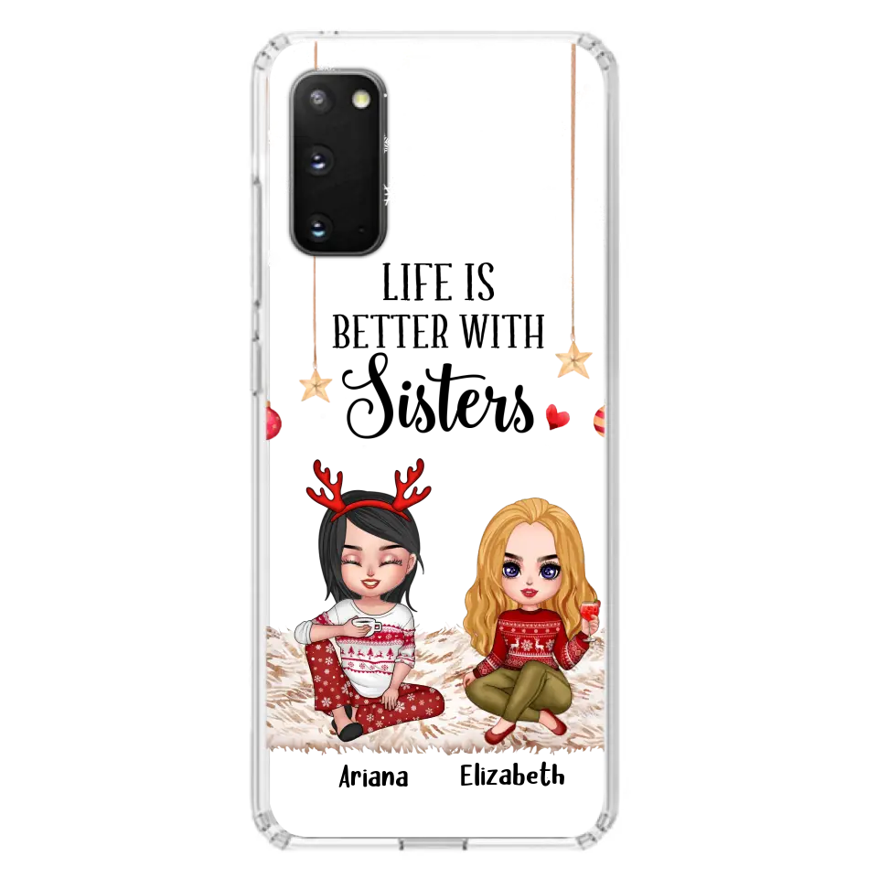 Personalized Besties Phone Case - Gift Idea For Friends/Sisters/Besties - Life Is Better With Sisters - Up to 5 People - Case For iPhone/Samsung