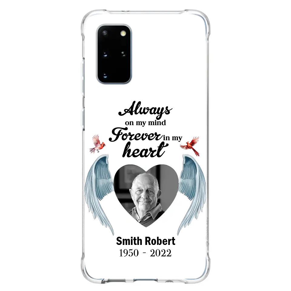 Custom Personalized Memorial Photo Phone Case - Gift Idea For Family - Upload Photo - Always On My Mind Forever In My Heart - Case For iPhone/Samsung