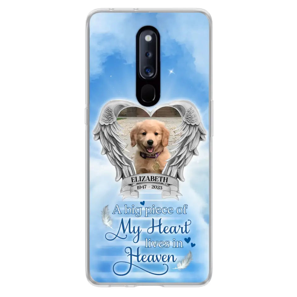 Custom Personalized Memorial Phone Case - Upload Photo - Memorial Gift Idea For Family Member/ Pet Owner - A Big Piece Of My Heart Lives In Heaven - Case For Xiaomi/Oppo/Huawei