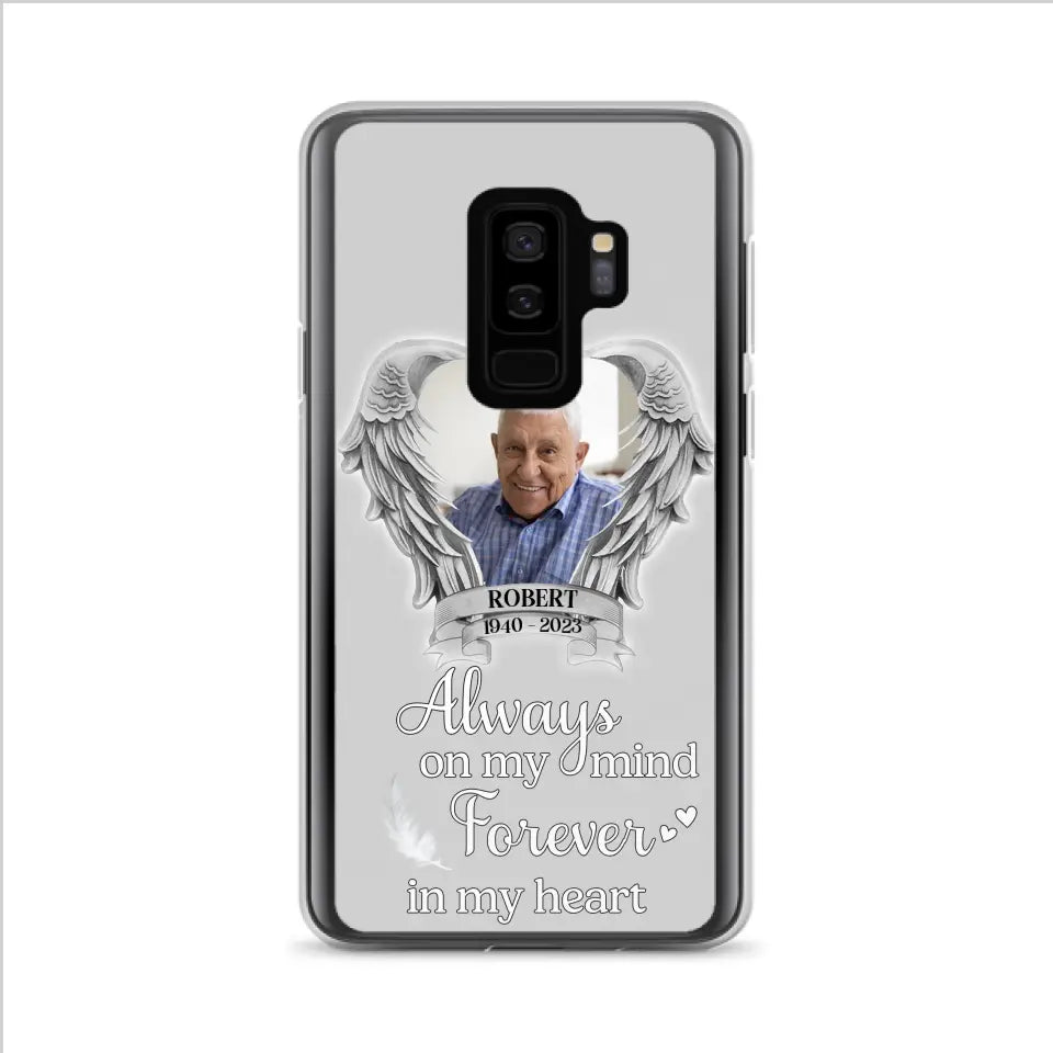 Custom Personalized Memorial Phone Case - Upload Photo - Memorial Gift Idea For Family Member - Always On My Mind Forever In My Heart