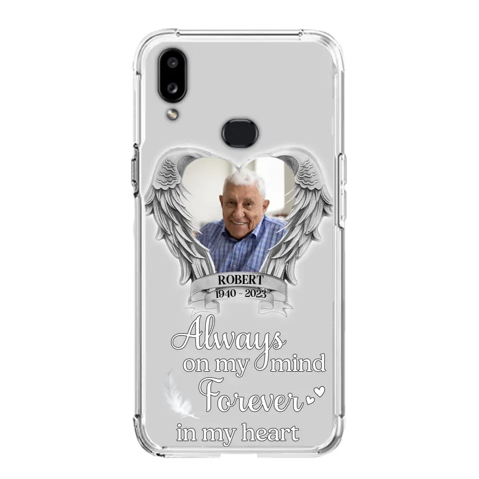 Custom Personalized Memorial Phone Case - Upload Photo - Memorial Gift Idea For Family Member - Always On My Mind Forever In My Heart