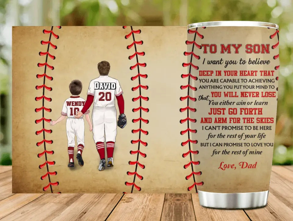 Personalized Baseball Son Tumbler - Gift Idea For Son/Christmas/Birthday - I Can Promise To Love You For The Rest Of Mine