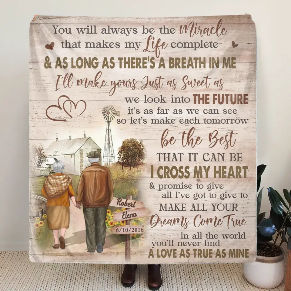 Personalized Couple Quilt & Fleece Throw Blanket - Gift Idea For Couple/Husband & Wife - You Will Always Be The Miracle
