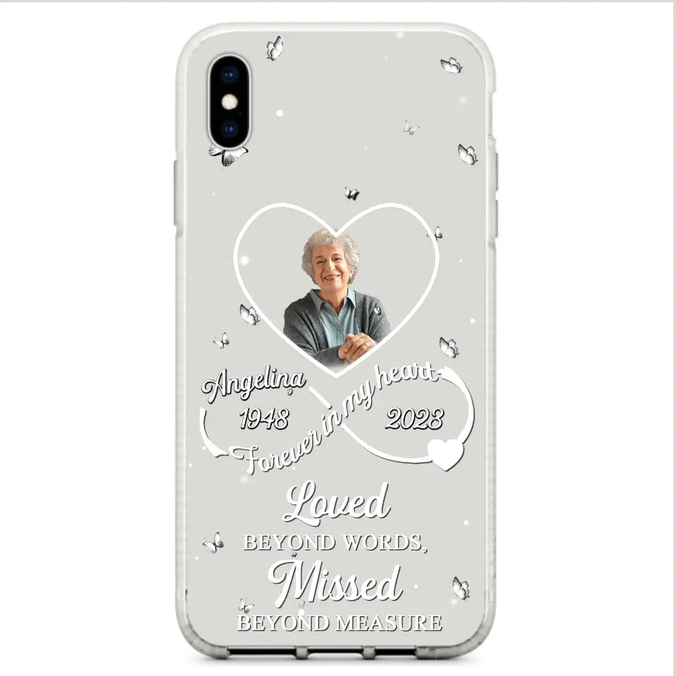 Custom Personalized Memorial Phone Case - Upload Photo - Memorial Gift Idea For Family Member - Loved Beyond Words, Missed Beyond Measure  - Case For iPhone/Samsung