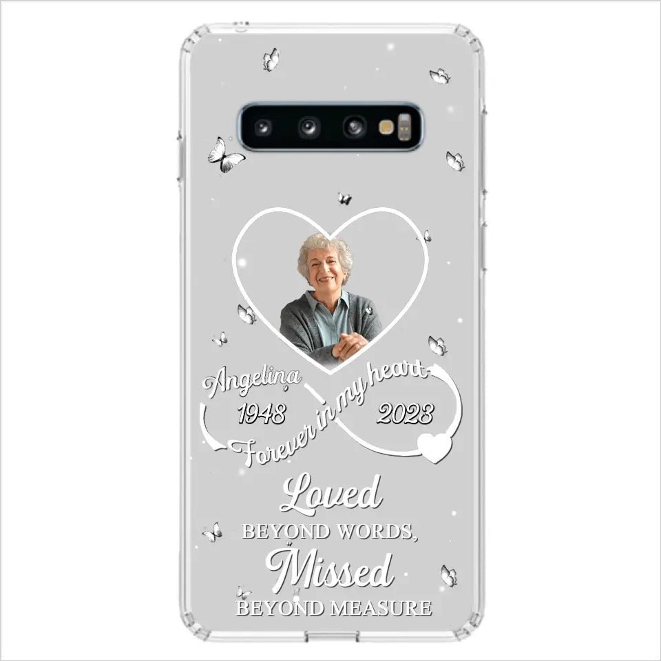 Custom Personalized Memorial Phone Case - Upload Photo - Memorial Gift Idea For Family Member - Loved Beyond Words, Missed Beyond Measure  - Case For iPhone/Samsung