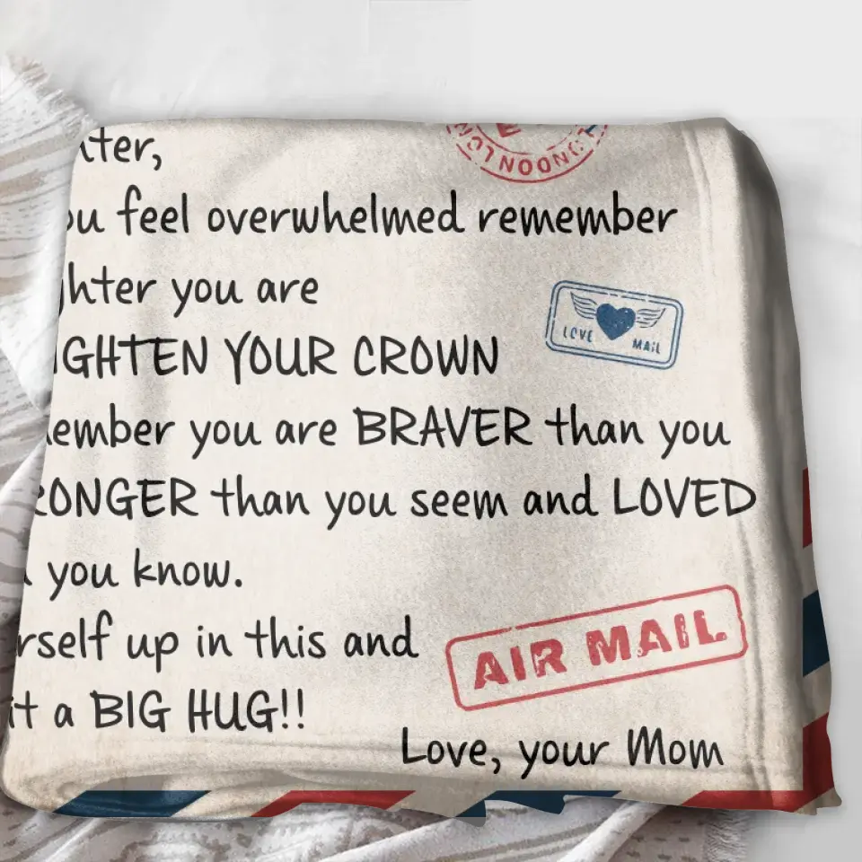 Personalized Mom & Daughter Photo Quilt/Fleece Throw Blanket - Gift Idea For Mom - Upload Photo - Whenever You Feel Overwhelmed