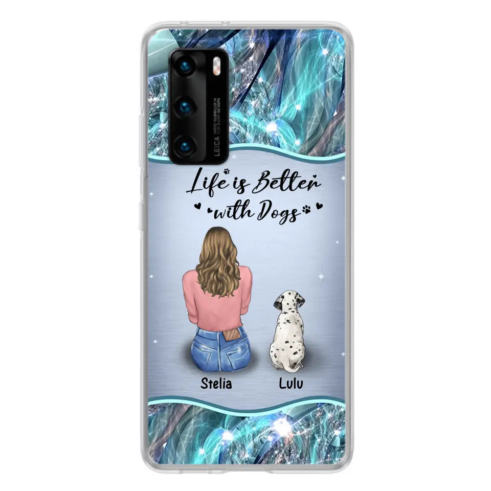 Personalized Dog Mom Phone Case - Up to 4 Dogs -Gift Idea For Dog Owners - Life Is Better With Dogs - Case For Oppo/Xiaomi/Huawei