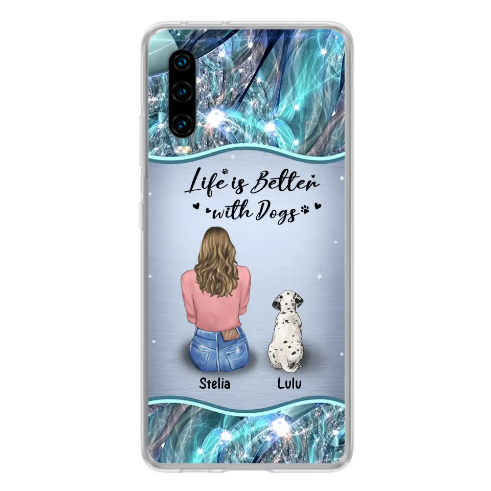 Personalized Dog Mom Phone Case - Up to 4 Dogs -Gift Idea For Dog Owners - Life Is Better With Dogs - Case For Oppo/Xiaomi/Huawei