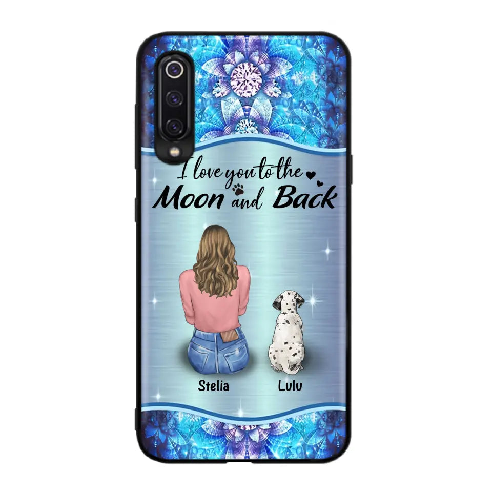 Personalized Dog Mom Phone Case - Up to 4 Dogs -Gift Idea For Dog Owners - I Love You To The Moon And Back - Case For Oppo/Xiaomi/Huawei