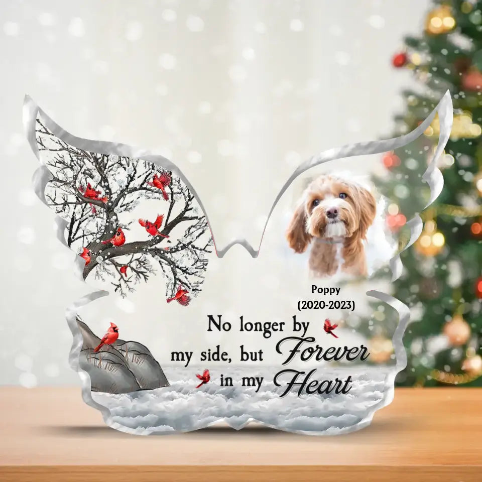Personalized Memorial Acrylic Plaque - Upload Photo - No Longer By My Side, But Forever In My Heart - Memorial Gift Idea For Christmas