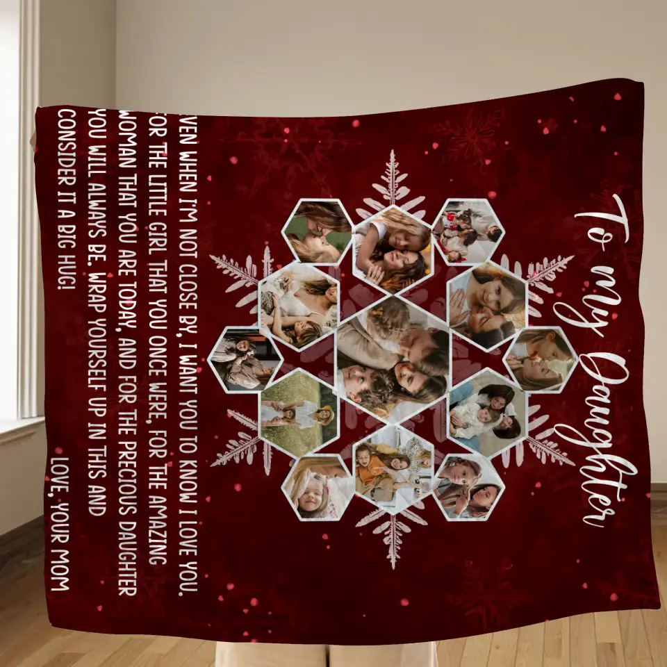 Personalized To My Daughter Photo Quilt/Fleece Throw Blanket - Gift Idea For Daughter - Upload Photo - Consider It A Big Hug