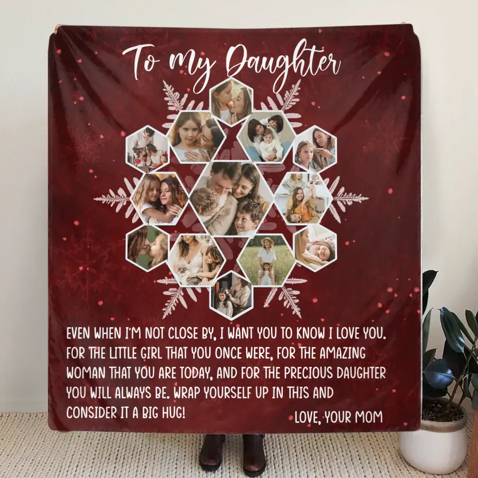 Personalized To My Daughter Photo Quilt/Fleece Throw Blanket - Gift Idea For Daughter - Upload Photo - Consider It A Big Hug