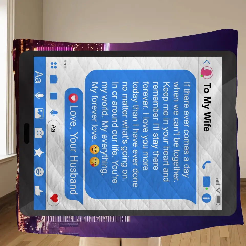 Personalized To My Wife Fleece Throw Blanket & Quilt - Gift Idea For Wife - You're My World