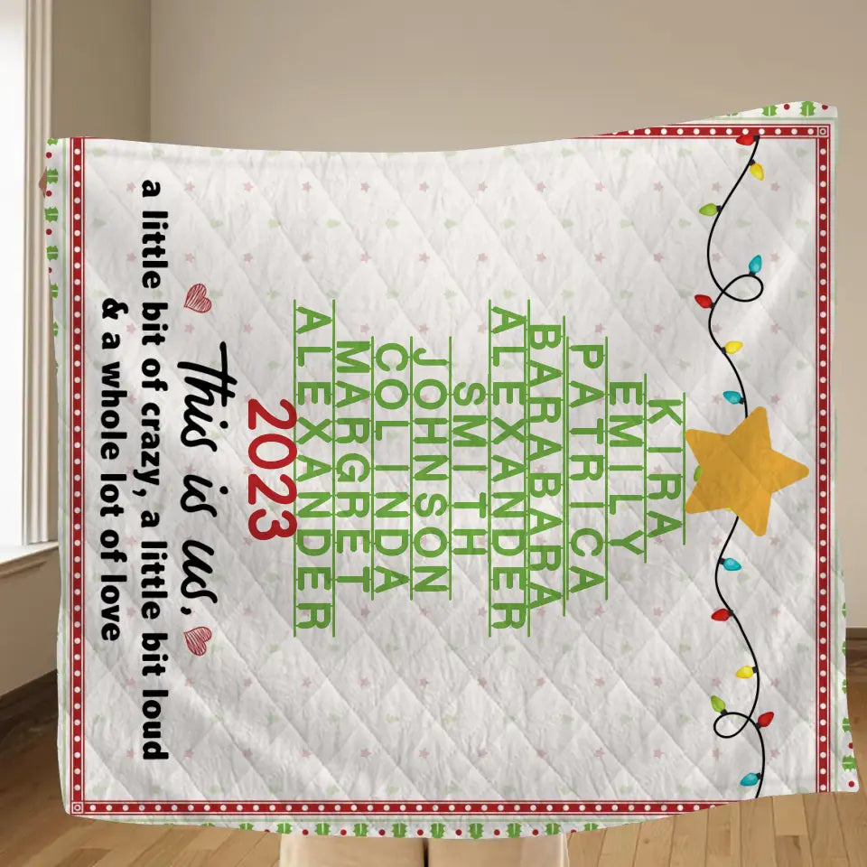 Personalized Family Christmas Tree Quilt/Fleece Throw Blanket - Gift Idea For Family/Christmas - This Is Us