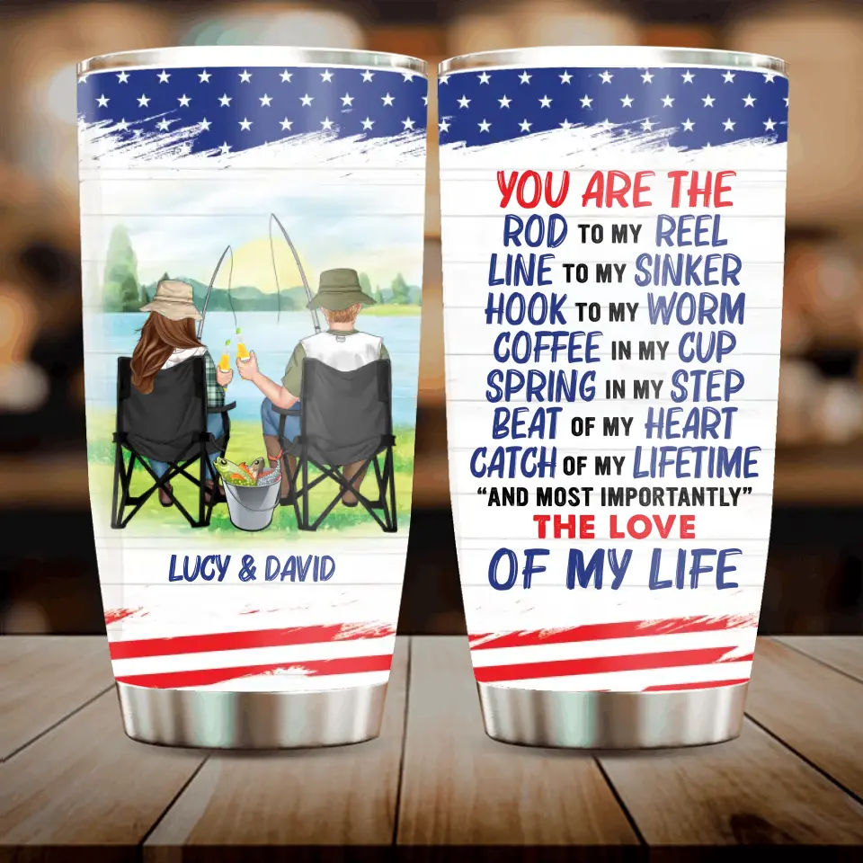 Personalized Fishing Couple Tumbler - Gift Idea for Couple - You Are The Rod To My Reel